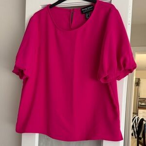 Frank Lyman Design Vibrant Fuchsia Puff Sleeve Blouse